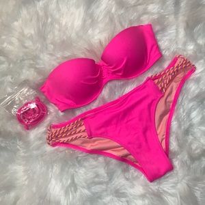 Victoria’s Secret Neon Pink Push Up Twist Bikini